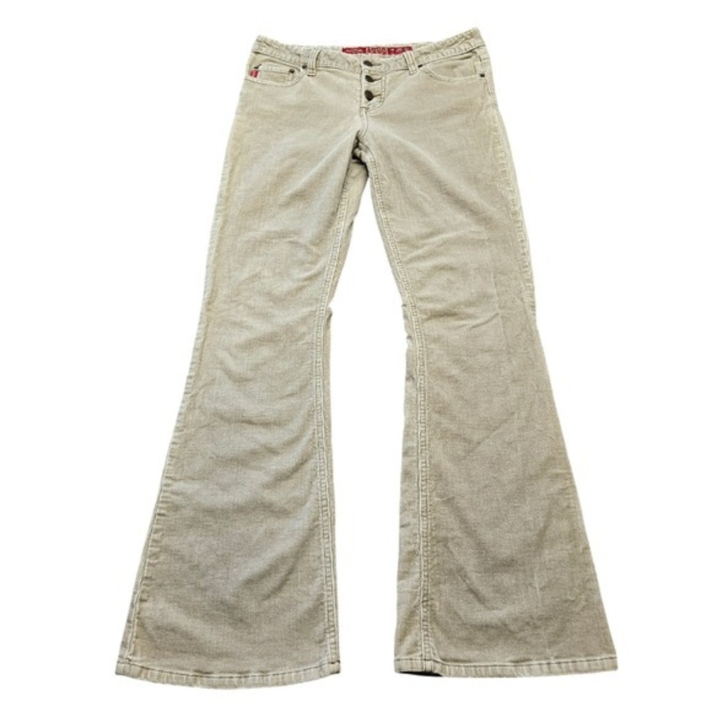 Mudd Vintage Tan Corduroy Flare‎ Pants Low Rise Y2K Khaki Size 9 Jeans 4E7C84K